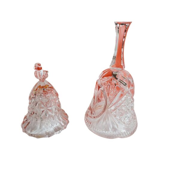 Hofbauer Byrdes Bells Collection 5.5" and 3.75" Clear Lead Crystal with Clappers - Picture 2 of 11